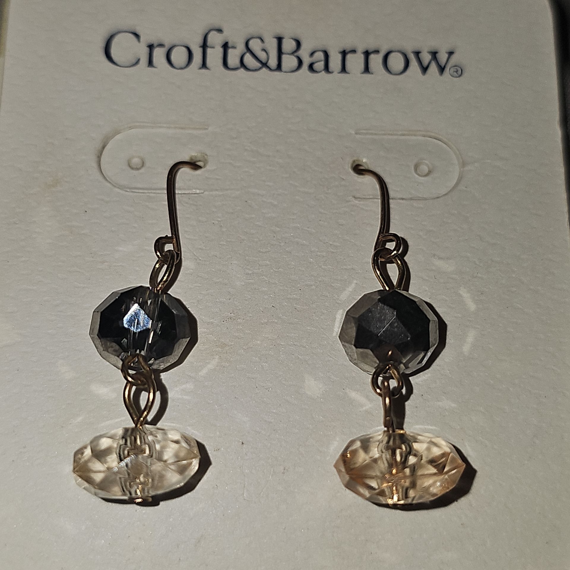 Croft Barrow Silver And Clear Dangle Earrings 5$